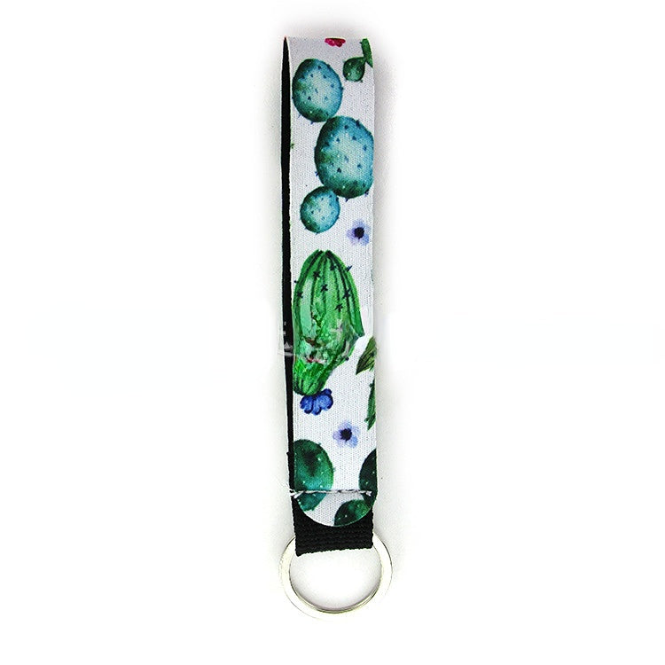 Wholesale 10PCS Neoprene Stripe Print Wrist Keychain